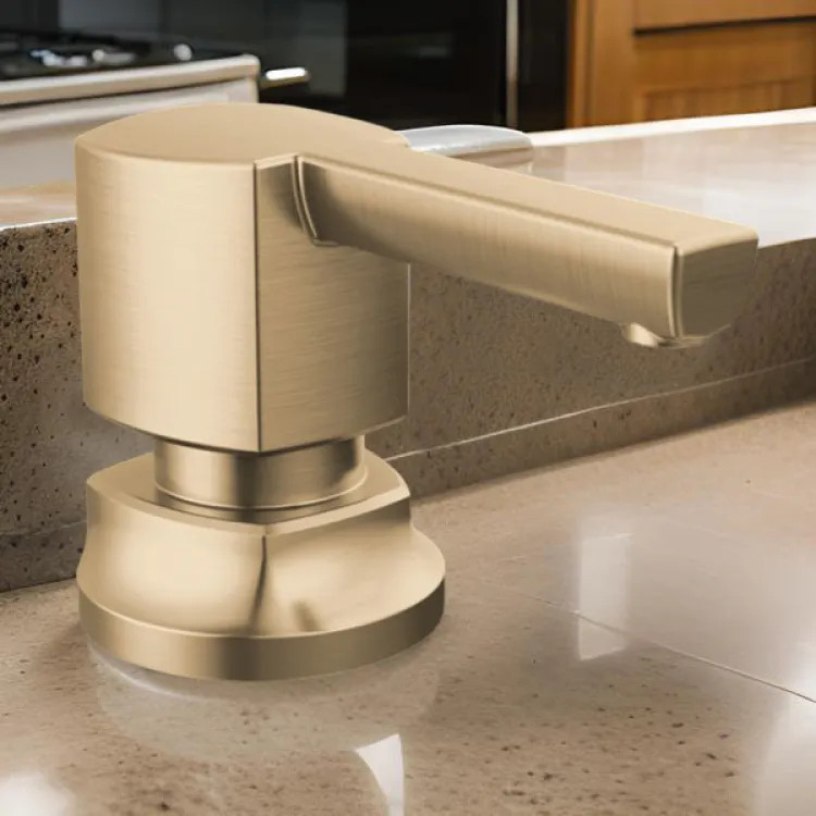 Brizo Kintsu Soap/Lotion Dispenser, 13 oz, Lumicoat Luxe Gold - 695306-GL-L