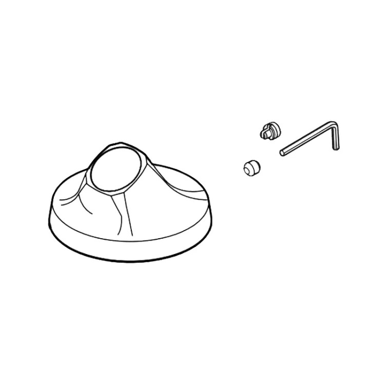 Brizo Levoir Hand Shower Base, Set Screw, and Button for Roman Tub Faucet, Brilliance Luxe Steel - RP100441SL