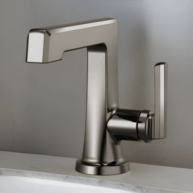 Brizo Levoir Single-Handle Deck Mount Lavatory Faucet, 1.2 GPM, Brilliance Black Onyx - 65098LF-BNX-ECO