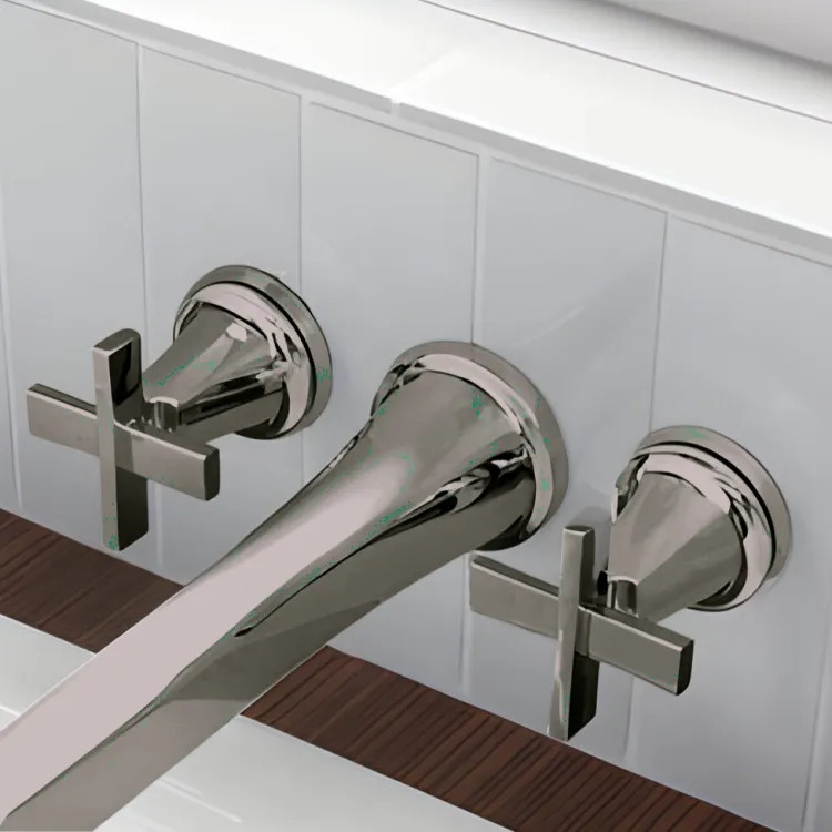 Brizo Levoir Wall Mount Lavatory Cross Handle Kit, ADA, Brilliance Black Onyx - HX5898-BNX