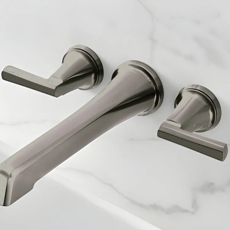 Brizo Levoir Two-Handle Wall Mount Tub Filler Lever Handle Kit, Brilliance Black Onyx - HL7098-BNX