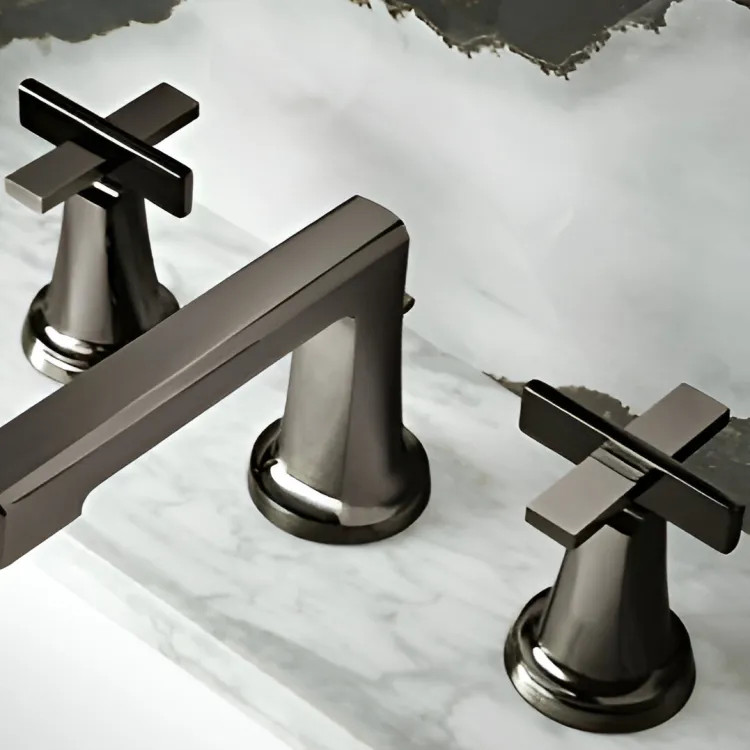 Brizo Levoir Widespread Lavatory Faucet High Cross Handle Kit, ADA, Brilliance Black Onyx - HX5398-BNX