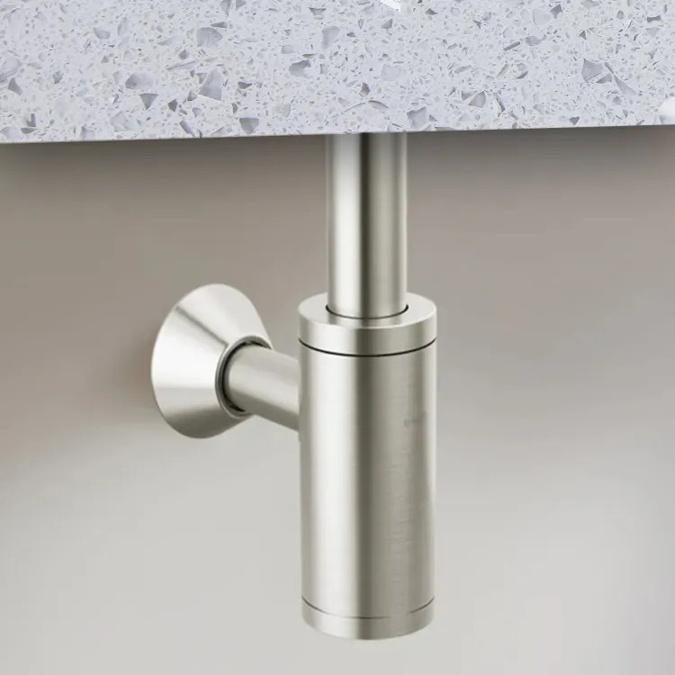 Brizo Bottle Trap with Escutcheon and Removable Cleanout Cover, Brass, Brilliance Brushed Nickel - BT041142-BN