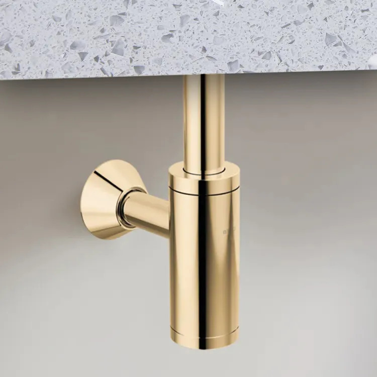 Brizo Bottle Trap with Escutcheon and Removable Cleanout Cover, Brass, Brilliance Polished Gold - BT041142-PG