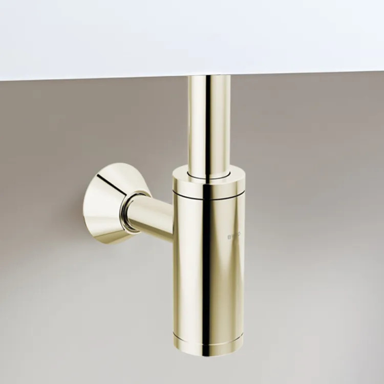 Brizo Bottle Trap with Flange, Brass, Brilliance Polished Nickel - BT041142-PN