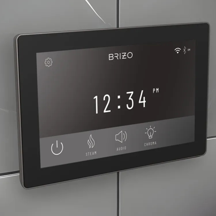 Brizo Mystix Digital Steam Shower Controller, Touchscreen w/ 12 User Presets, Lumicoat Black Onyx - 8CN-600S-BNX-L