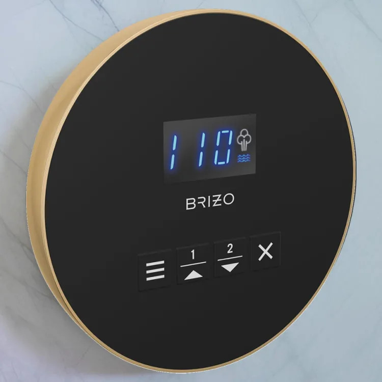 Brizo Mystix Digital Steam Shower Controller, Round, 2 Presets, Wall-Mount, Brilliance Polished Gold - EP103315PGL