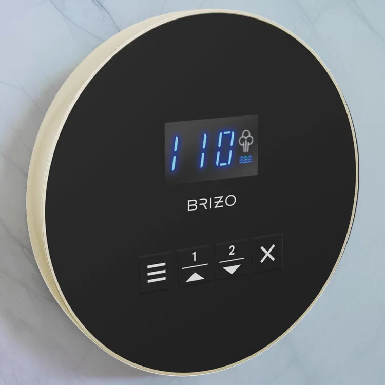 Brizo Mystix Digital Steam Shower Controller, Round, 2 Presets, Wall-Mount, Brilliance Polished Nickel - EP103315PNL