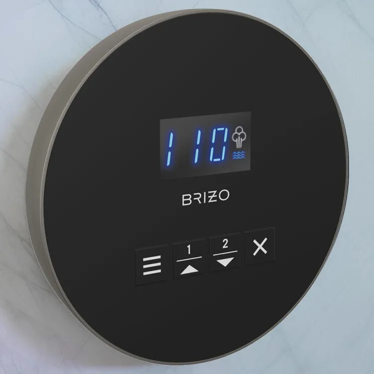 Brizo Mystix Wall-Mount Digital Steam Shower Controller, Square, 2 Presets, Wall-Mount, Brilliance Luxe Steel - EP103315SLL