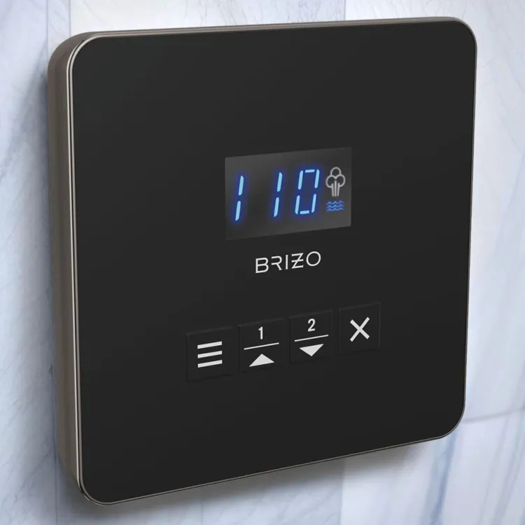 Brizo Mystix Digital Steam Shower Controller, Square, 2 Presets, Wall-Mount, Brilliance Black Onyx - EP103314BNXL