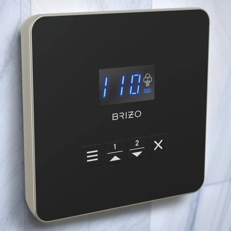 Brizo Mystix Digital Steam Shower Controller, Square, 2 Presets, Wall-Mount, Brilliance Luxe Nickel - EP103314NKL