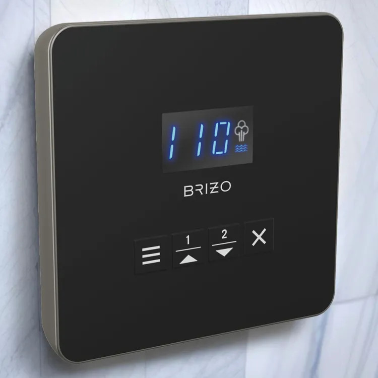 Brizo Mystix Digital Steam Shower Controller, Square, 2 Presets, Wall-Mount, Brilliance Luxe Steel - EP103314SLL