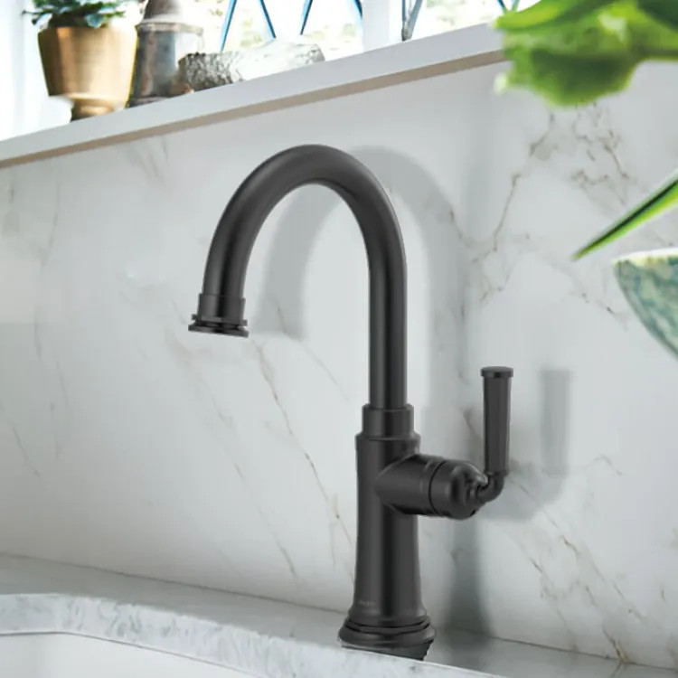 Brizo Rook Single-Handle Bar Faucet, Lever Handle, 1.8 GPM, Matte Black - 61074LF-BL