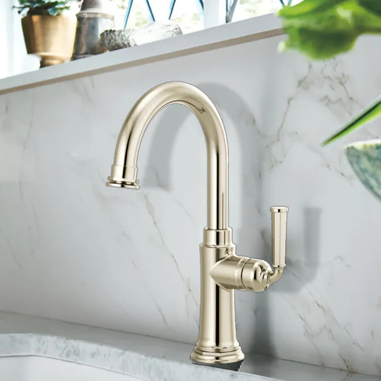 Brizo Rook Single-Handle Bar Faucet, Lever Handle, 1.8 GPM, Brilliance Polished Nickel - 61074LF-PN