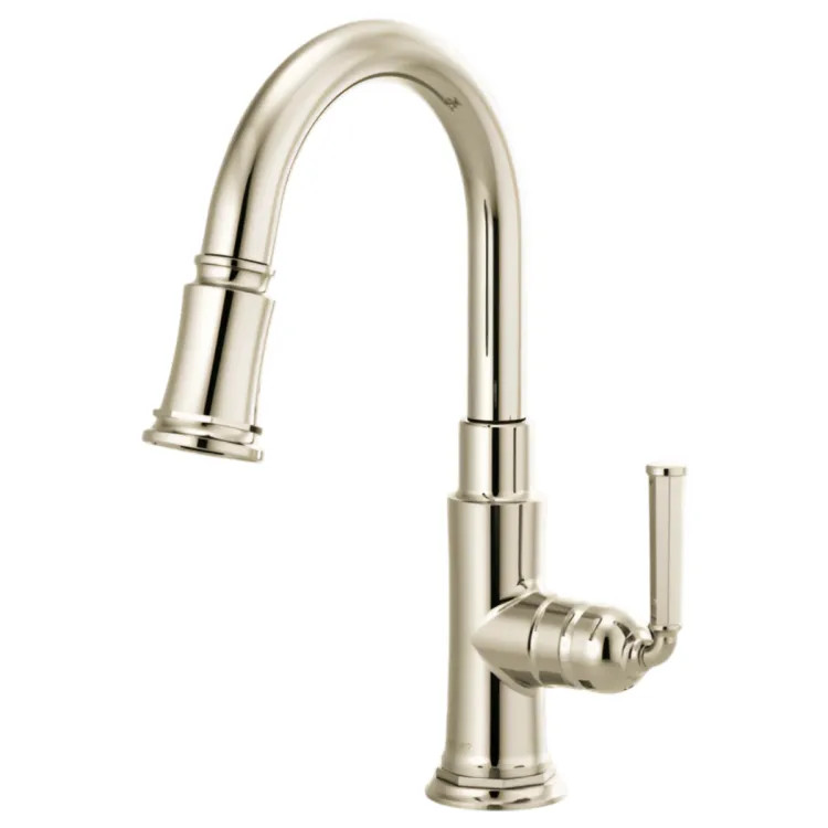 Brizo Rook Single-Handle Pull-down Prep Faucet, MagneDock, Lever Handle, 1.8 GPM, Brilliance Polished Nickel - 63974LF-PN