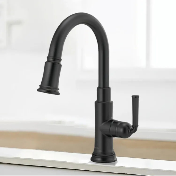 Brizo Rook Single-Handle Pull-down Kitchen Faucet, SmartTouch, MagneDock, Lever Handle, 1.8 GPM, Matte Black - 64074LF-BL