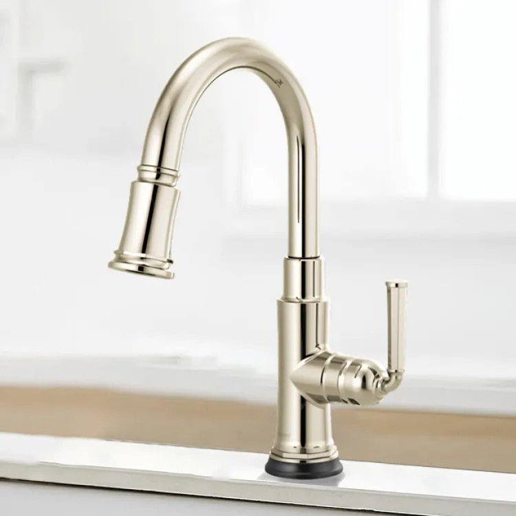 Brizo Rook Single-Handle Pull-down Kitchen Faucet, SmartTouch, MagneDock, Lever Handle, 1.8 GPM, Brilliance Polished Nickel - 64074LF-PN