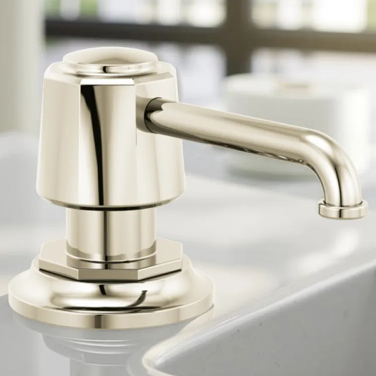Brizo Rook Soap/Lotion Dispenser, 13 Ounce, Brilliance Polished Nickel - RP100487PN