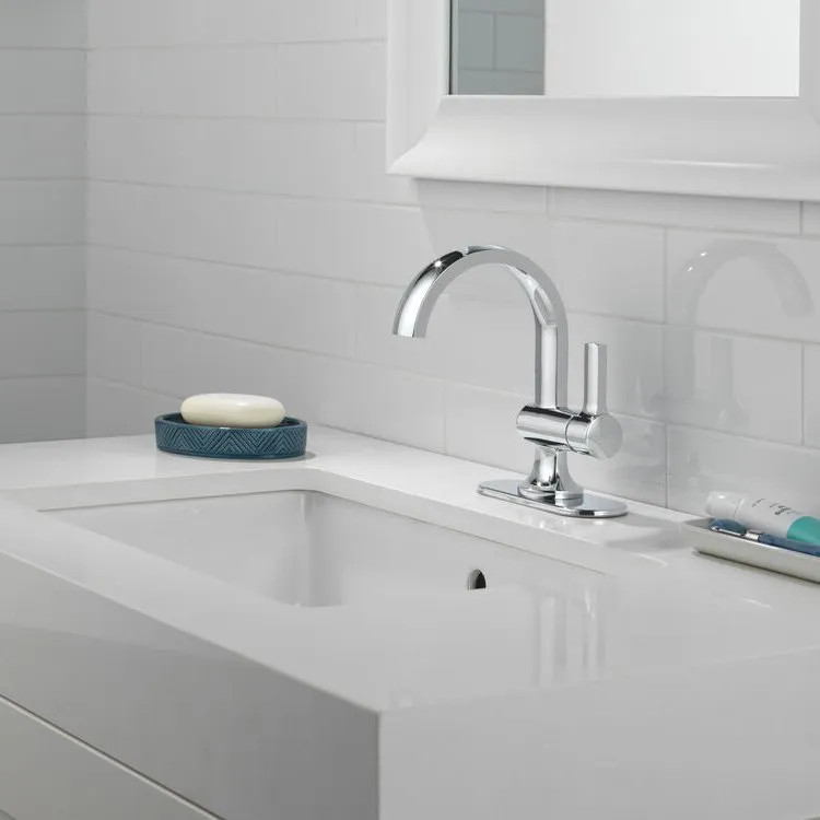 Delta Albion Single Handle Bathroom Faucet, Pop-up with Over Flow, ADA, ,1.2 GPM, Chrome - 15855LF