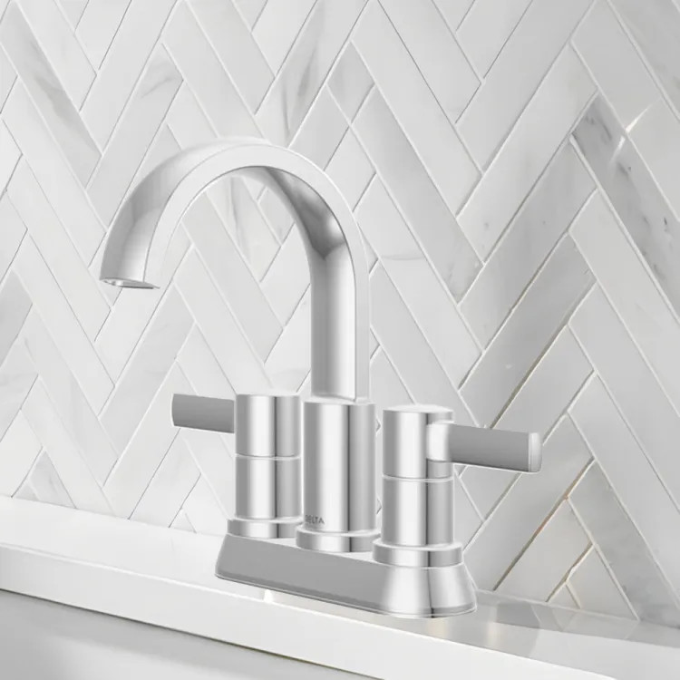 Delta Albion Two Handle Centerset Bathroom Faucet, ADA, 1.2 GPM, Chrome - 25855LF