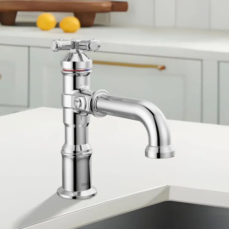 Delta Broderick Single Handle Bathroom Faucet, Single-Hole, Diamond Seal, ADA, 1.2 GPM, Lumicoat Chrome - 587-PR-DST