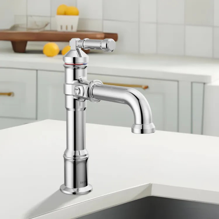 Delta Broderick Single Handle Bathroom Faucet, Single-Hole, Deck Mount, Diamond Seal, ADA, 1.2 GPM, Lumicoat Chrome - 684-PR-DST