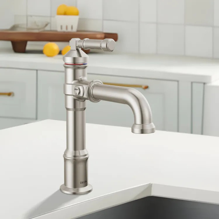 Delta Broderick Single Handle Bathroom Faucet, Single-Hole, Deck Mount, Diamond Seal, ADA, 1.2 GPM, Lumicoat Stainless - 684-SS-PR-DST