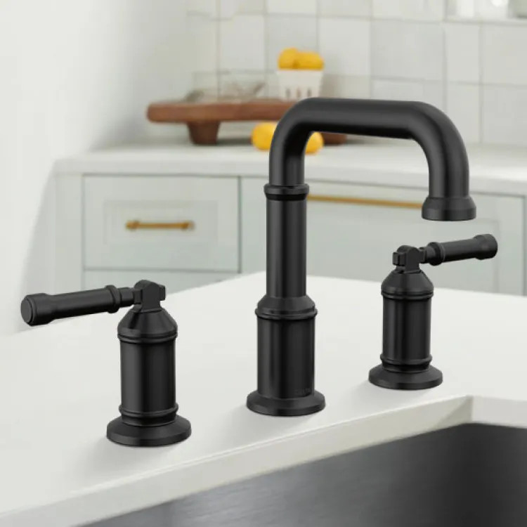 Delta Broderick Widespread Bathroom Faucet, Two-Handle, Diamond Seal, ADA, 1.2 GPM, Matte Black - 3584-BL-DST