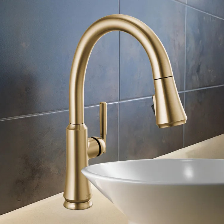 Delta Coranto Single-Handle Pull-Down Kitchen Faucet, Diamond Seal, MagnaTile Docking, Touch-Clean, ADA, 1.8 GPM, Champagne Bronze - 9179-CZ-DST