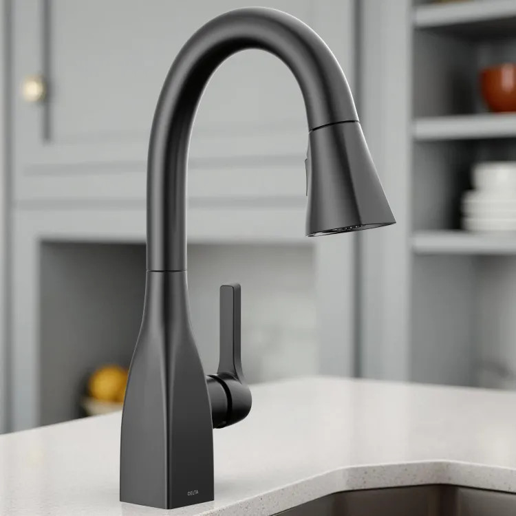 Delta Mateo Pull-Down Bar/Prep Faucet, Single Handle, Touch-Clean, DIAMOND Seal, ADA, 1.8 GPM - Matte Black - 9983-BL-DST