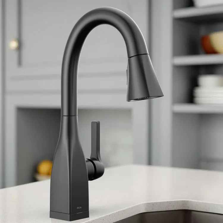 Delta Mateo Pull-Down Bar/Prep Faucet With Touch2O, Single Handle, DIAMOND Seal, MagnaTite, ADA, 1.8 GPM - Matte Black - 9983T-BL-DST