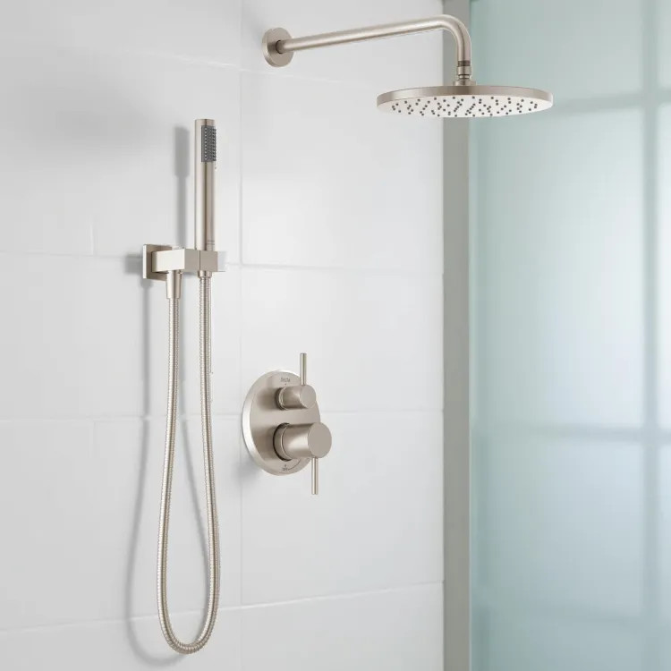 Delta Modern Monitor 14 Series Shower With Raincan, Hand Shower & Rough Valve, Touch-Clean, ADA, 1.75 GPM, Spotshield Brushed Nickel - 342702-SP