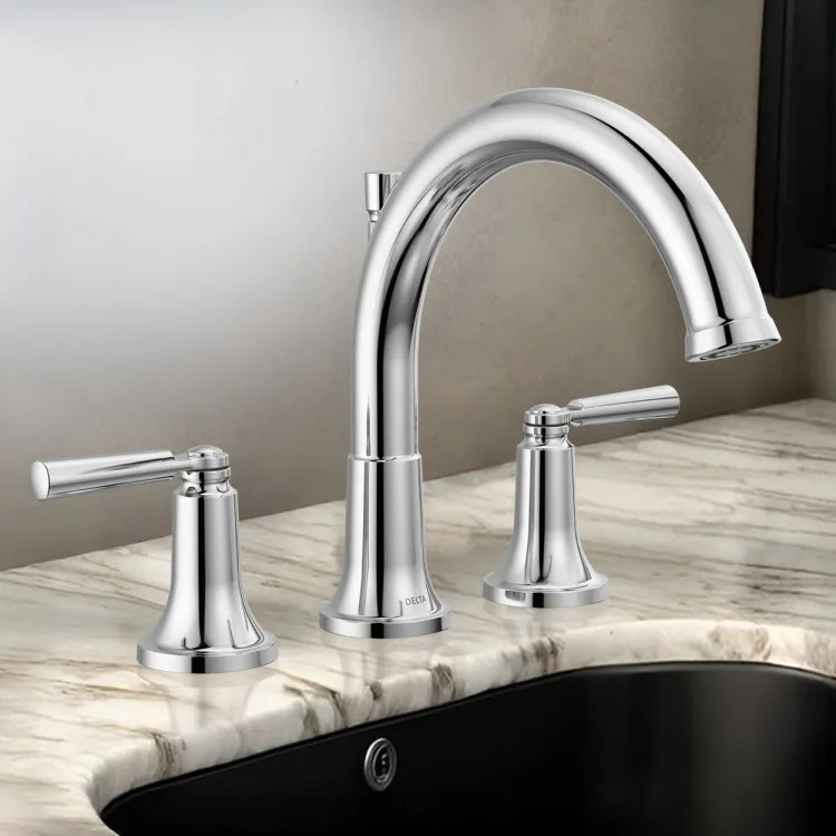 Delta Saylor Roman Tub Trim, High-Arc Spout, Two Lever Handles, ADA-Compliant, Chrome - T2735