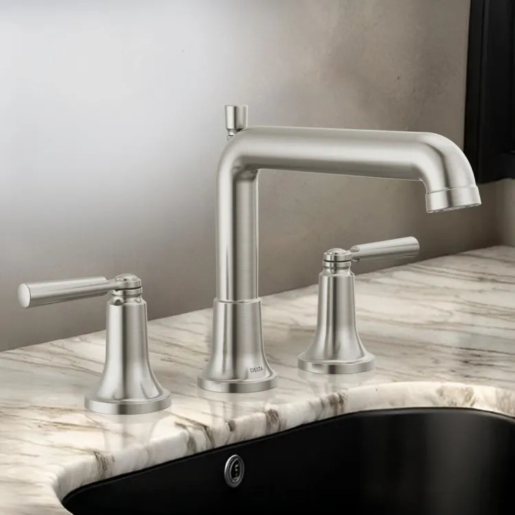 Delta Saylor Roman Tub Faucet Trim, Fixed Spout, Two Lever Handles, ADA-Compliant, Stainless - T2736-SS