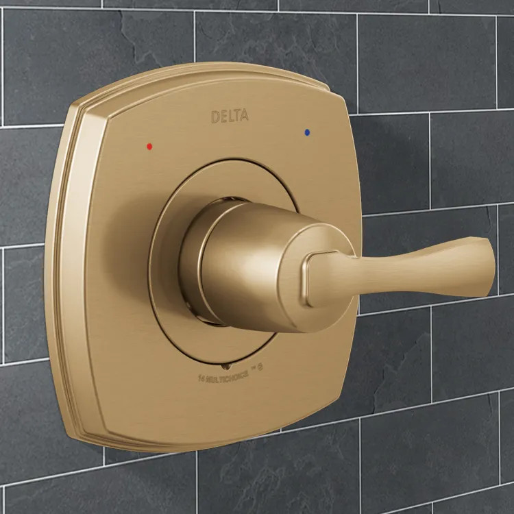 Delta Stryke Monitor 14 Series Valve Only Trim, MultiChoice Universal Valve, ADA, Lumicoat Champagne Bronze - T14076-CZ-PR