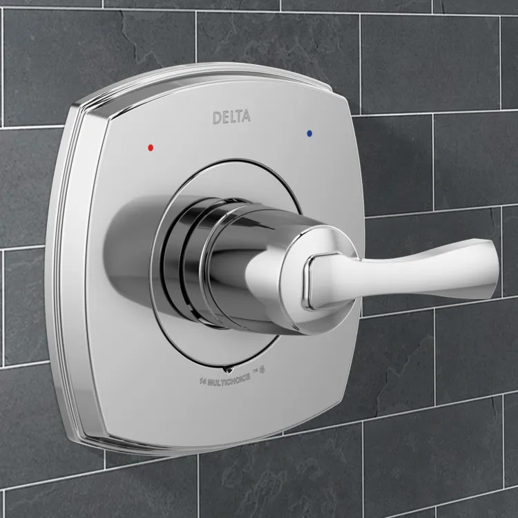Delta Stryke Monitor 14 Series Valve Only Trim, MultiChoice Universal Valve, ADA, Lumicoat Chrome - T14076-PR