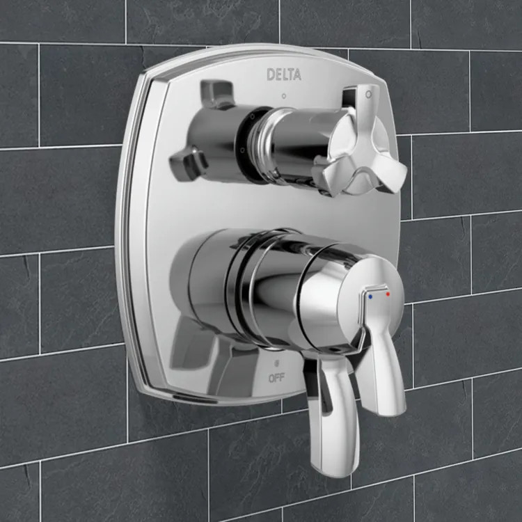 Delta Stryke Monitor 17 Series Integrated Diverter Valve Trim With Three Function (Less Handle), Lumicoat Chrome - T27876-PR-LHP