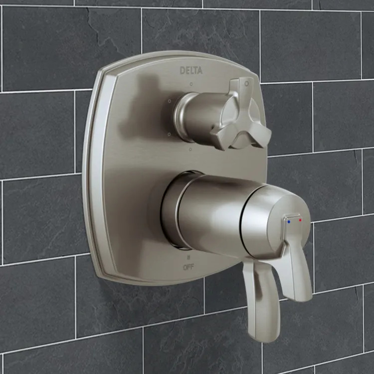 Delta Stryke Monitor 17 Series Thermostatic Integrated Diverter Trim with Six Function, (Less Handle), Lumicoat  Stainless - T27T976-SS-PR-LHP