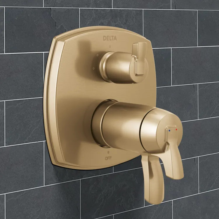 Delta Stryke Monitor 17 Series Thermostatic Integrated Diverter Trim with Three Function, (Less Handle), Lumicoat  Champagne Bronze - T27T876-CZ-PR-LHP