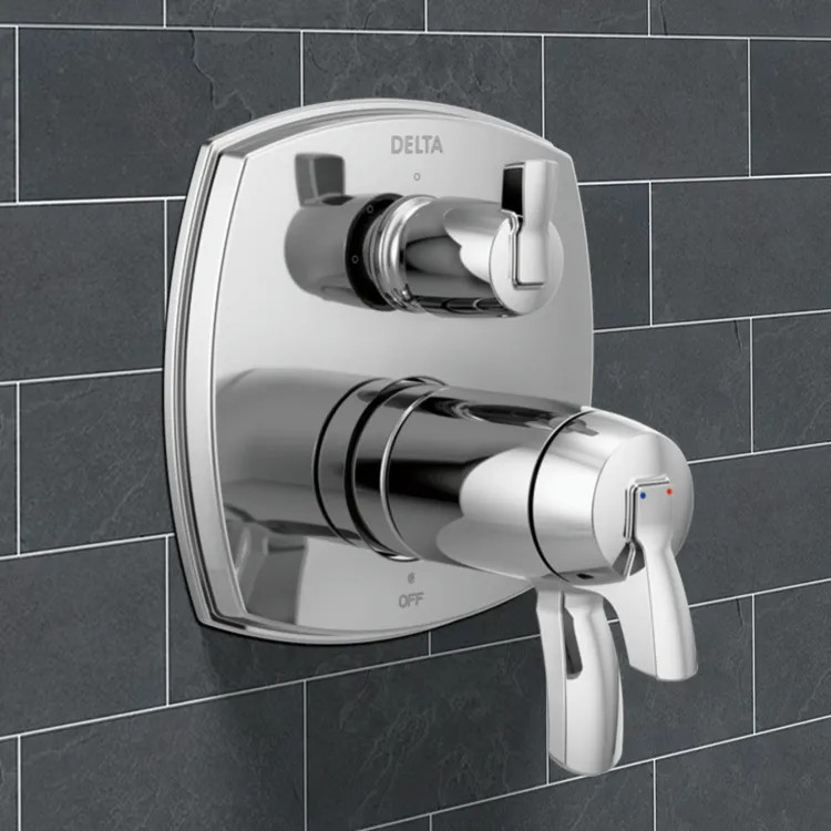 Delta Stryke Monitor 17 Series Thermostatic Integrated Diverter Trim with Three Function, (Less Handle), Lumicoat  Chrome - T27T876-PR-LHP
