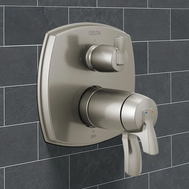 Delta Stryke Monitor 17 Series Thermostatic Integrated Diverter Trim with Three Function, (Less Handle), Lumicoat  Stainless - T27T876-SS-PR-LHP