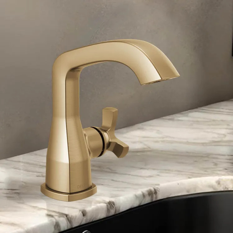 Delta Stryke Bathroom Faucet, Single Handle, DIAMOND Seal, 1.2 GPM, Lumicoat Champagne Bronze (Less Pop-Up) - 5766-CZ-PR-LPU-DST