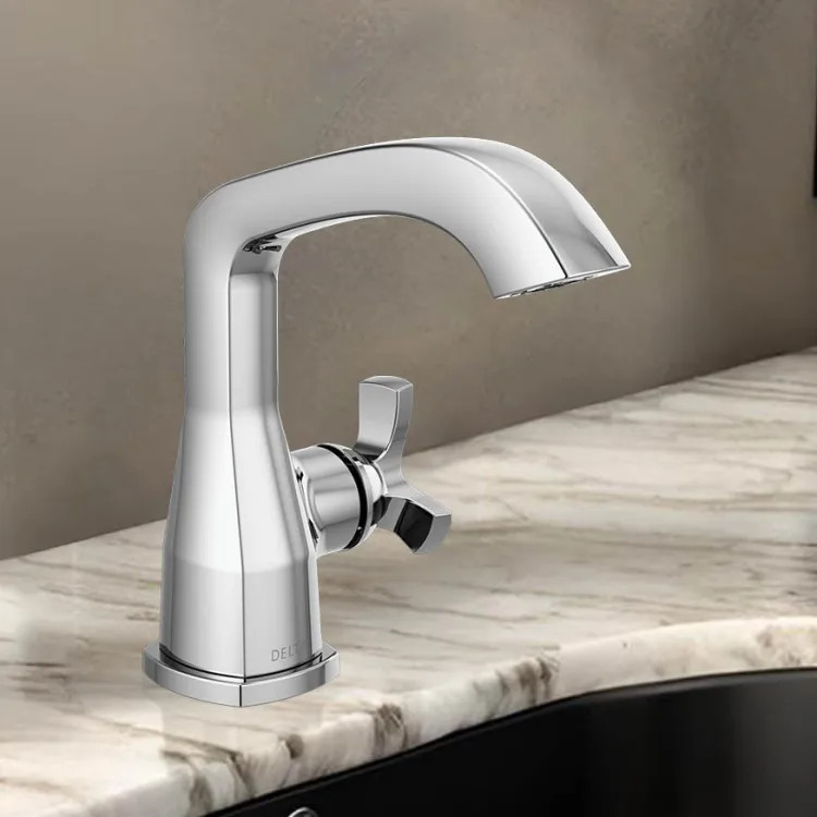 Delta Stryke Bathroom Faucet, Single Handle, DIAMOND Seal, 1.2 GPM, Lumicoat Chrome (Less Pop-Up) - 5766-PR-LPU-DST