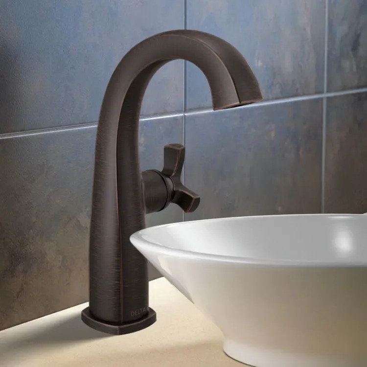 Delta Stryke Mid-Height Bathroom Faucet, Single Handle, Rigid Spout, Diamond Seal, ADA, 1.2 GPM, Venetian Bronze - 6776-RB-DST