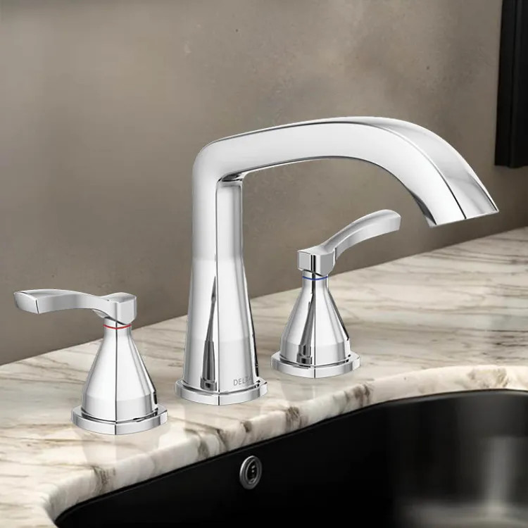 Delta Stryke Three Hole Roman Tub Only Trim, Lever Handles, Rigid Spout, ADA, Lumicoat Chrome - T2776-PR