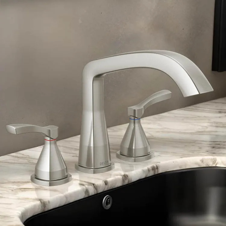 Delta Stryke Three Hole Roman Tub Only Trim, Lever Handles, Rigid Spout, ADA, Lumicoat Stainless - T2776-SS-PR