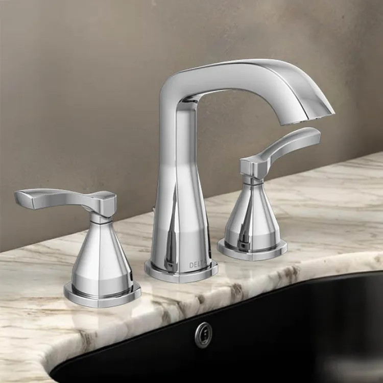 Delta Stryke Widespread Bathroom Faucet With Metal Pop-Up, Lever Handles, Diamond Seal, ADA, 1.2 GPM, Lumicoat Chrome - 35776-PR-MPU-DST
