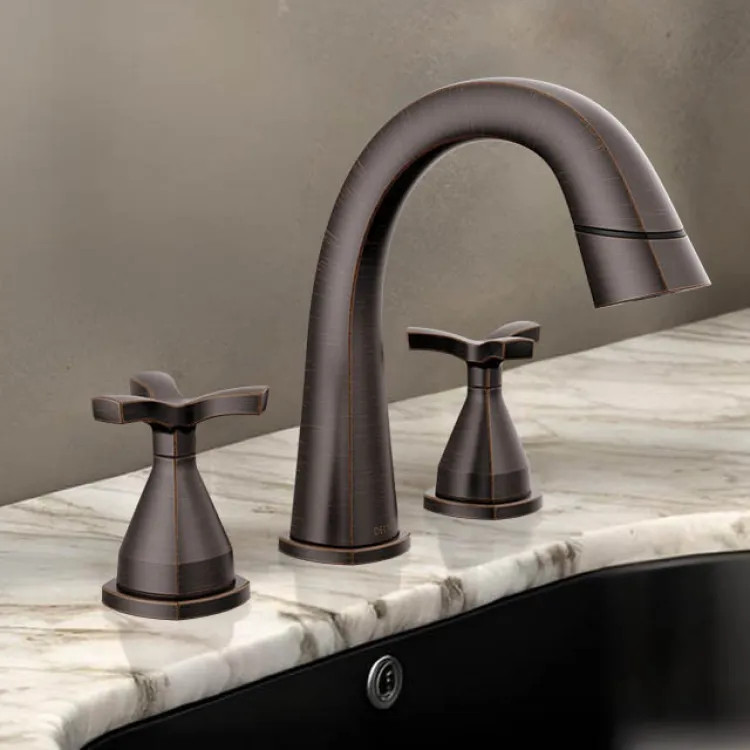 Delta Stryke Widespread Bathroom Faucet, Two Handles, DIAMOND Seal, MagnaTite, 1.2 GPM, Venetian Bronze - 357756-RBPD-DST