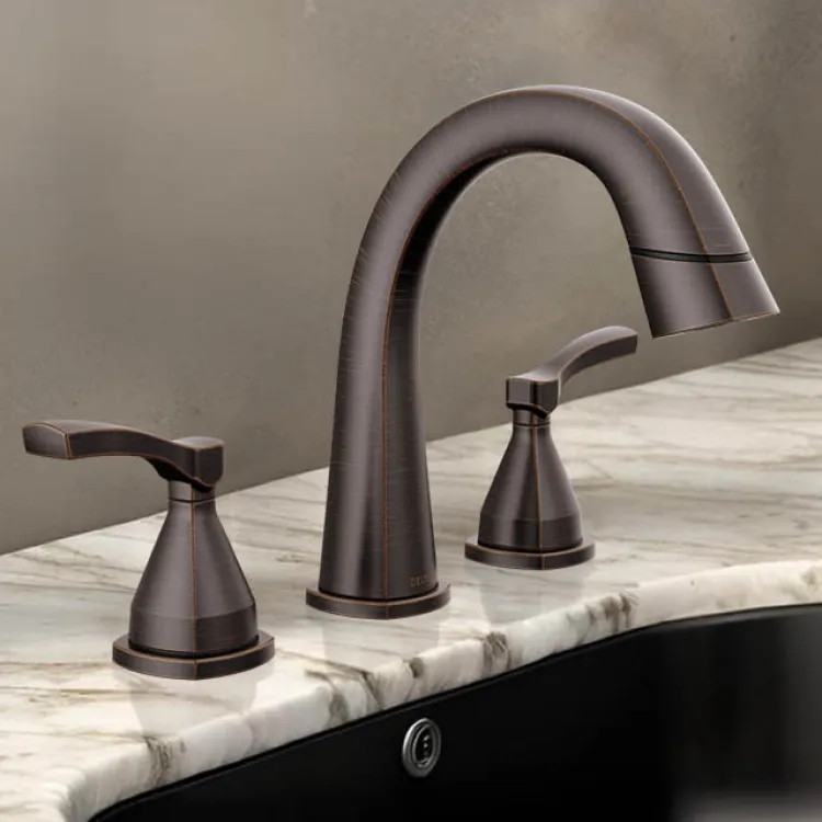 Delta Stryke Widespread Bathroom Faucet, Two Handles, DIAMOND Seal, MagnaTite, ADA, 1.2 GPM, Venetian Bronze - 35775-RBPD-DST