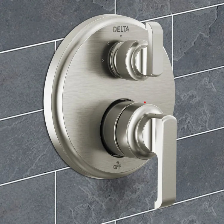 Delta Tetra Monitor 14 Series Integrated Diverter Trim With 3-Setting, MultiChoice, MagnaTite, ADA, Lumicoat Stainless - T24889-SS-PR